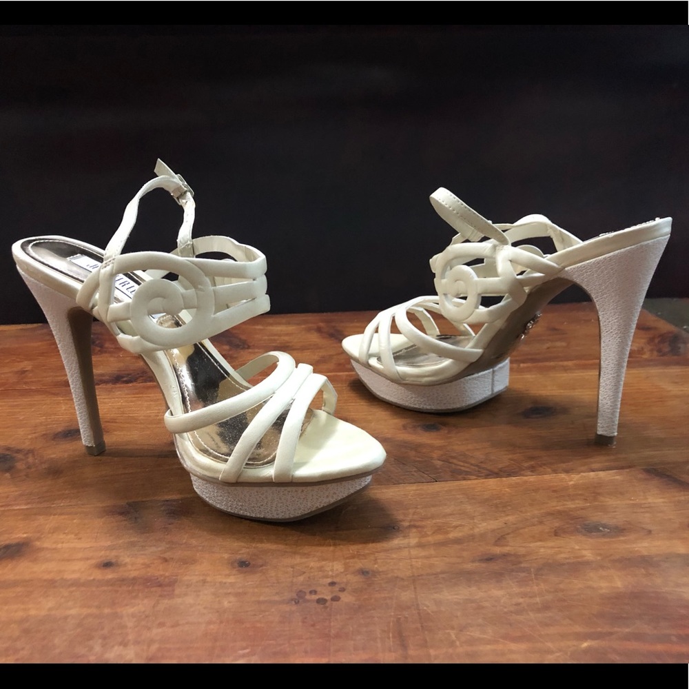 JLo Cream Strappy Heels